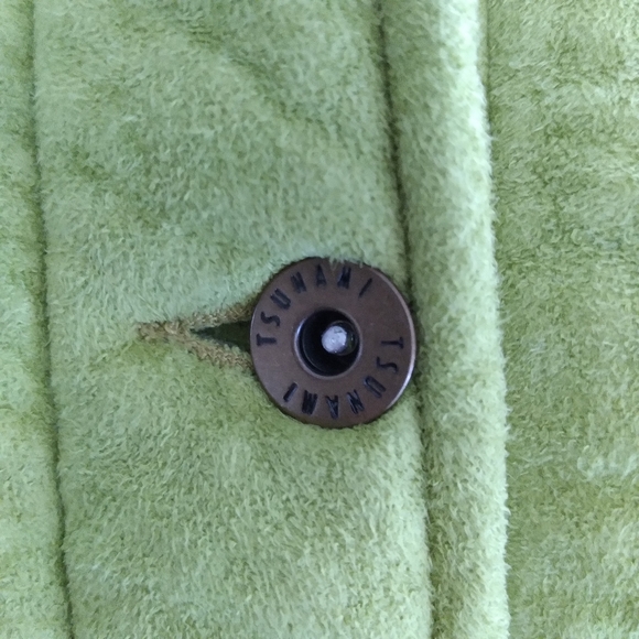 Tsunami Green Button Down Micro Fiber Womens Sz XL Long Sleeve Coat - Picture 4 of 11